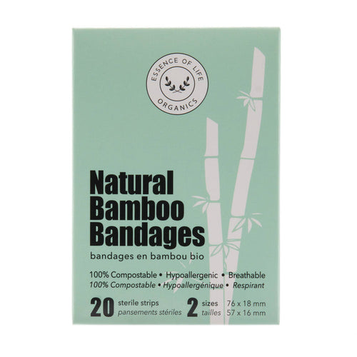 100% Biodegradable Bamboo Bandages, 20 Strips (2 Sizes)