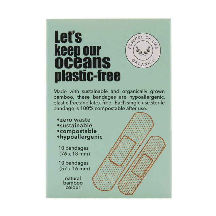 100% Biodegradable Bamboo Bandages, 20 Strips (2 Sizes)