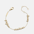 14K Gold Custom Script Multi Name Bracelet - 3 Names