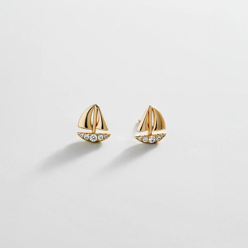 14K Gold Just For Fun Earrings - Sailboat