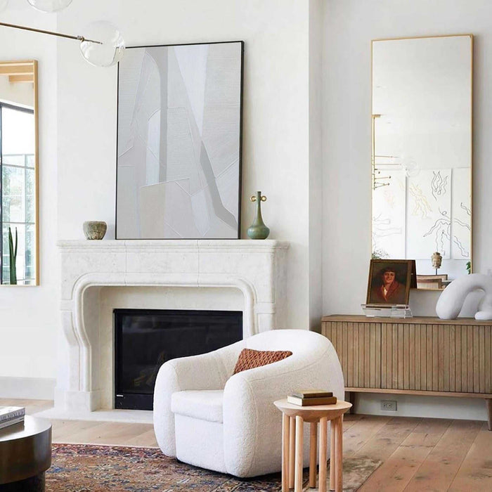 modern abstract art white minimalist wall art living room canvas art