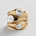 Abigail Gold Ring Set - Gold/Pavé