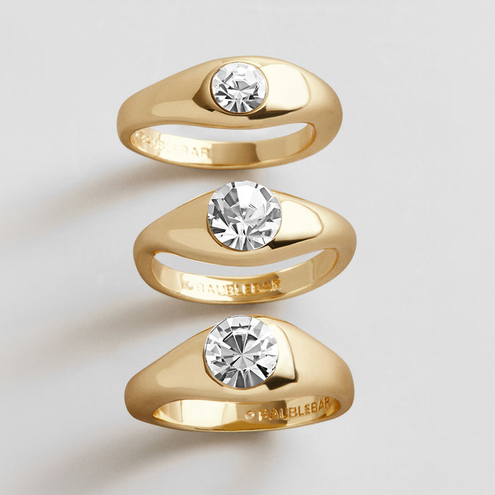 Abigail Gold Ring Set - Gold/Pavé