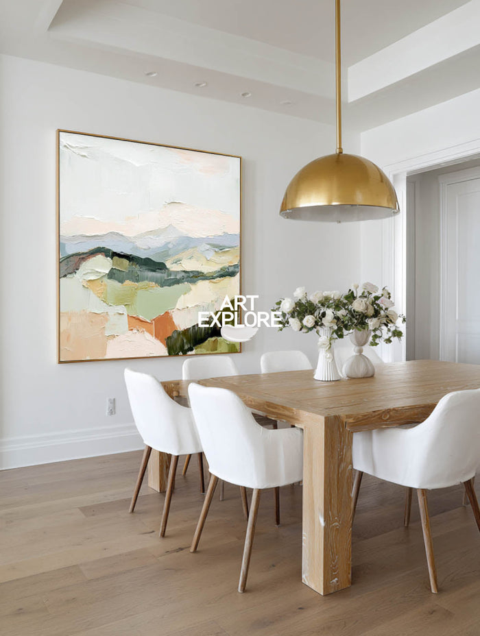 Contemporary Abstract Art Large Ready to Hang Earth Decor
