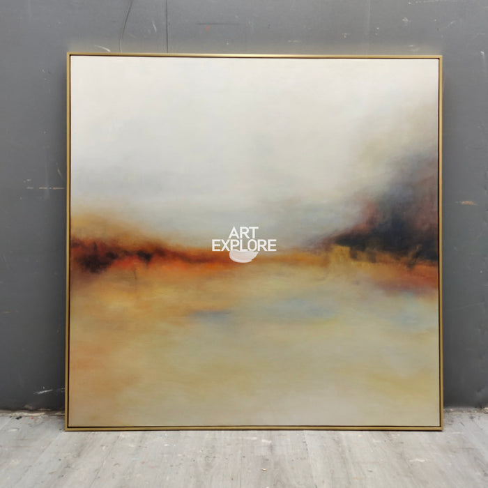 Modern luxury grey and brown scenery paintings acrylic landscape painting  european decorative painting