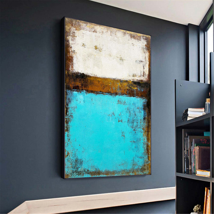 Large Framed Abstract Impressionist Seascape Paintings Huge Contemporary Ocean Canvas Art Abstract Modern BLue Ocean Acrylic Painting