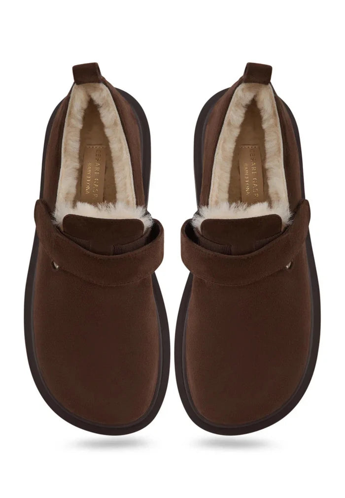 Alpine Grip Fleece Loafers - Brown