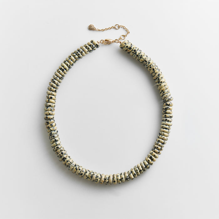 Amaris Semi-Precious Beaded Necklace - 11mm/Dalmatian Jasper