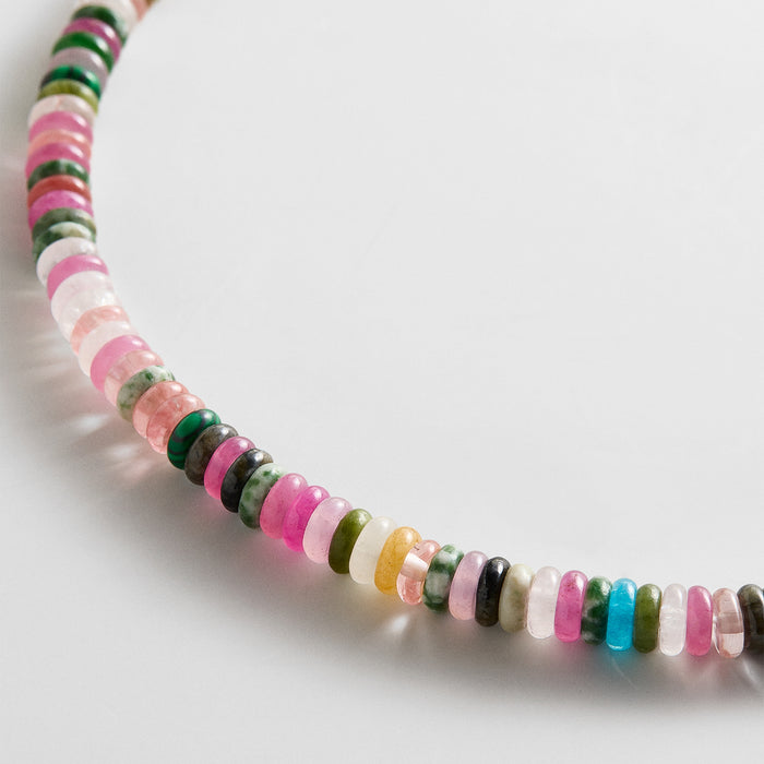 Amaris Semi-Precious Beaded Necklace - 6mm/Pastel