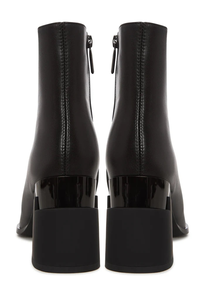 Architect Heel Leather Ankle Boot - Black