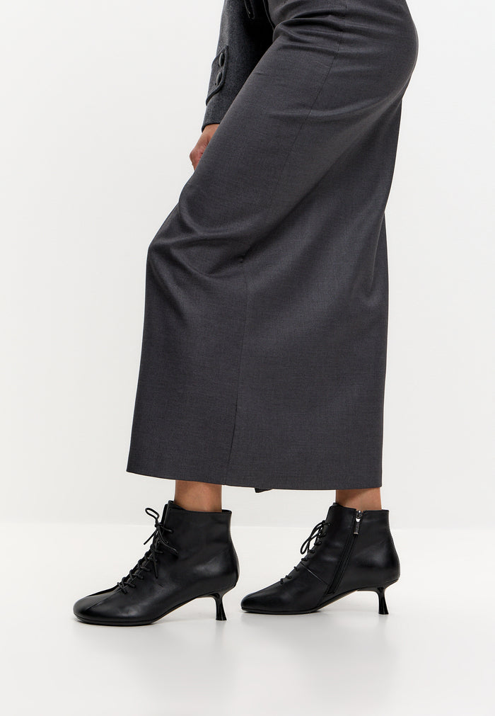 Ava Leather Lace-Up Ankle Boots