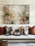 Large Beige Abstract Wall Art Textured Handmade Oil Painting Wei Pen | ArtExplore