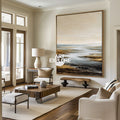 Abstract Texture Lake Landscape Art, Large Handmade Canvas for Cozy Home ArtExplore