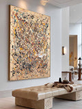 Original Abstract Expressionist Painting With Dynamic Lines For Modern Living Room Decor