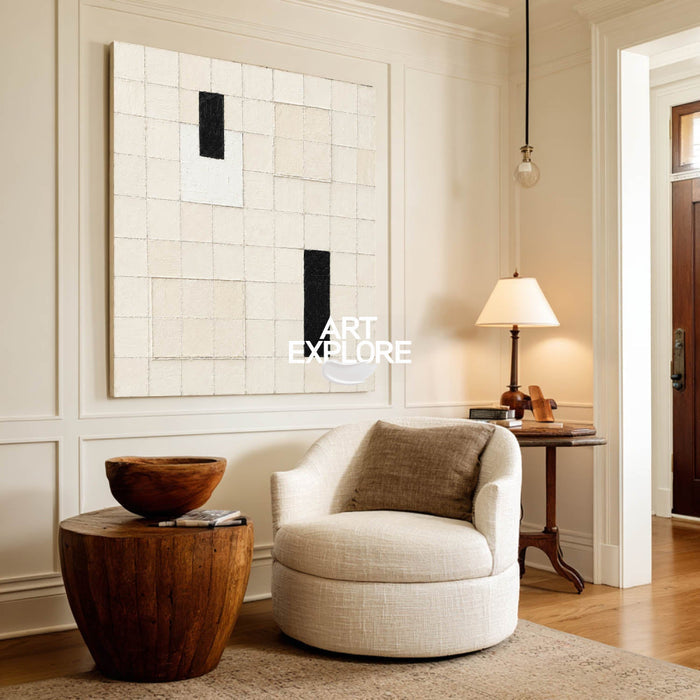 Original Textured Abstract Canvas Art In Neutral Tones For Luxury Home And Office Wall Decor