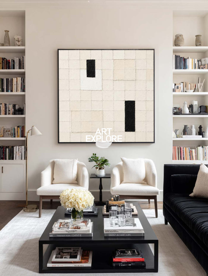 Original Textured Abstract Canvas Art In Neutral Tones For Luxury Home And Office Wall Decor