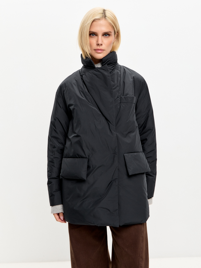 Belted Quilted Blazer - Black
