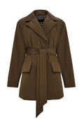Belted Quilted Blazer - Brown