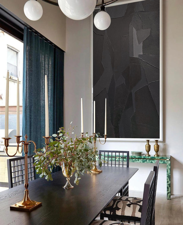 large canvas art for living room modern minimalist art black abstract acrylic painting