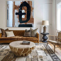Modern Abstract Painting Large Livingroom Canvas Art Black And Brown Acrylic Painting