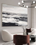 Black And White Beach Wall Art Abstract Ocean Art Beach Scene Painting