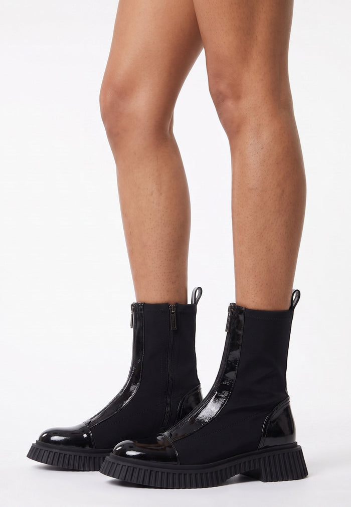 Black Platform Chelsea Boots