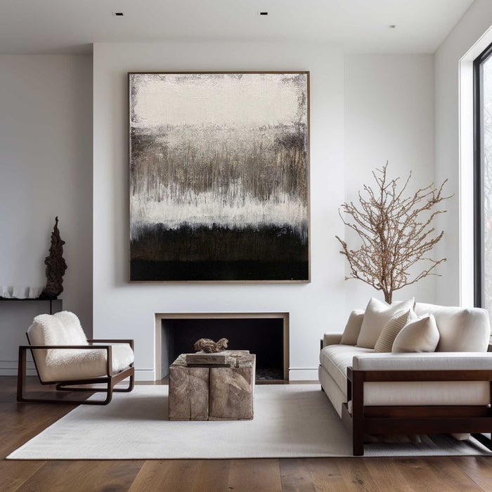 Modern Abstract Painting On Canvas Acrylic Abstract Contemporary Art Large Black White Grey Wall Art