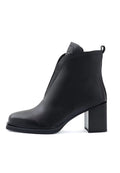 Block Heel Ankle Boots - Black