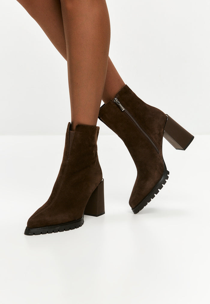 Block Heel Boots Helen - Brown