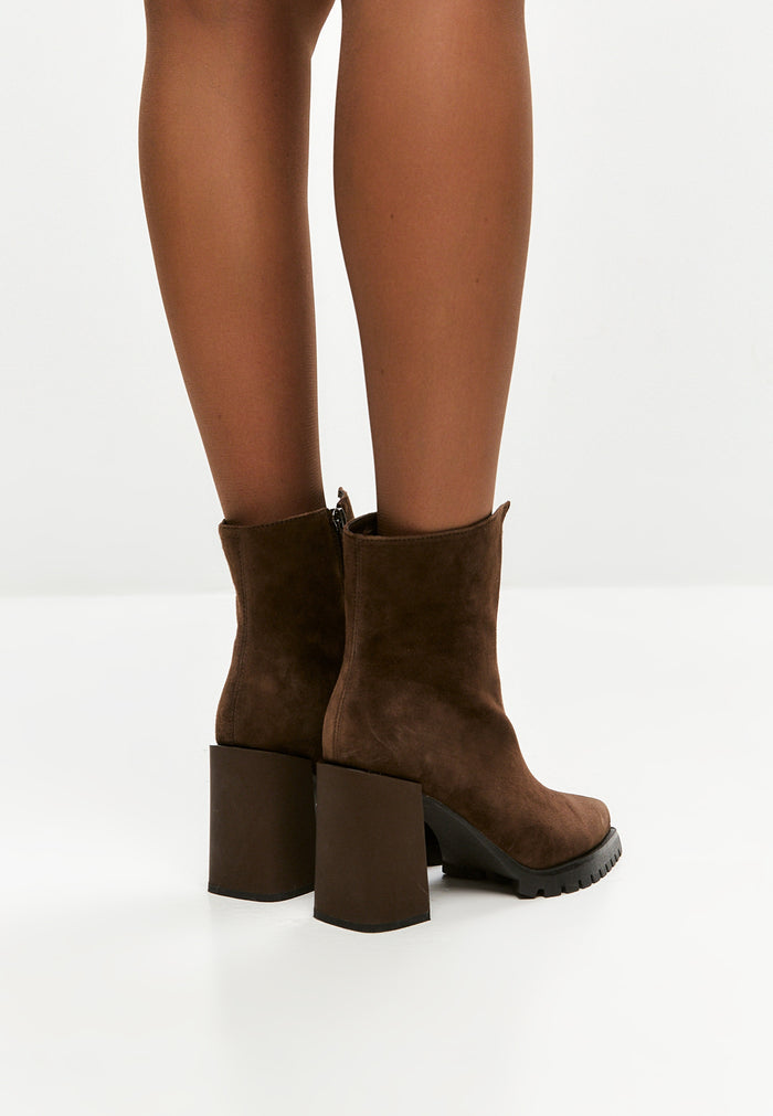 Block Heel Boots Helen - Brown