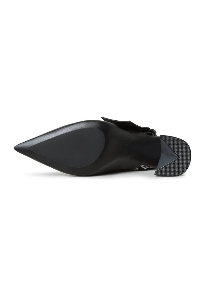 A stylish pair of women's black Jimena block heeled slingback pumps, perfect for any chic outfit.