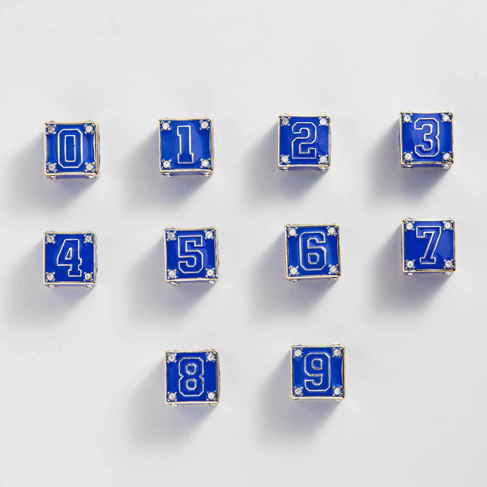 Block Party Varsity Number Custom Bracelet  - Cobalt Double Digit