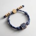 Block Party Varsity Number Custom Bracelet  - Navy Single Digit