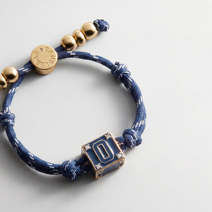 Block Party Varsity Number Custom Bracelet  - Navy Single Digit
