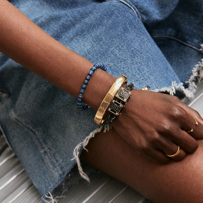 Block Party Varsity Number Custom Bracelet  - Onyx Single Digit