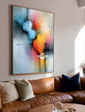 Blue And Pink Abstract Canvas Painting Hand-Painted Modern Wall Art