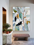 Modern Hand-Painted Eucalyptus Abstract Thin Branch Wall Art
