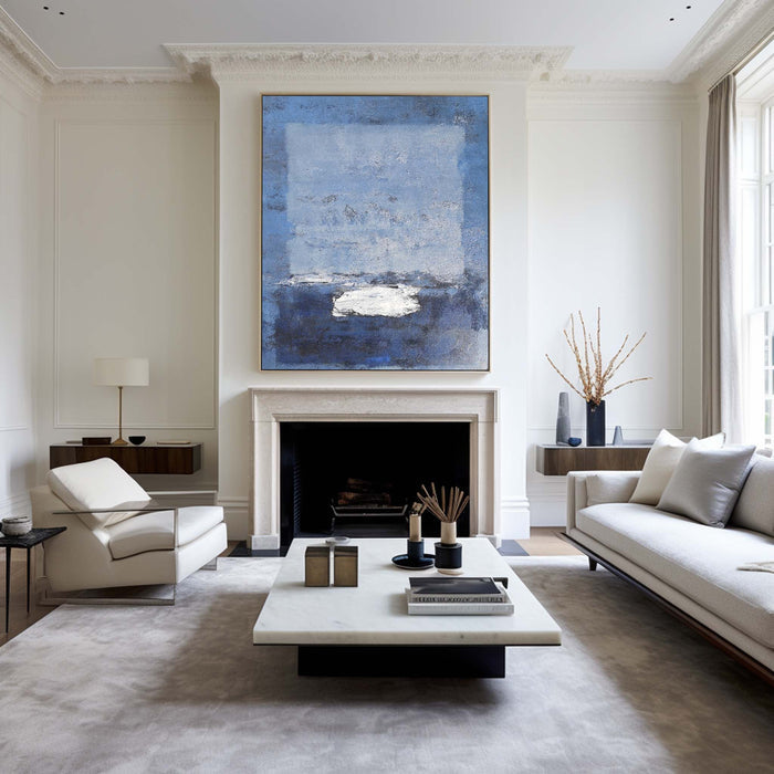 Blue Minimalist Art Large Minimalist Wall Art Contemporary Abstract Paintings