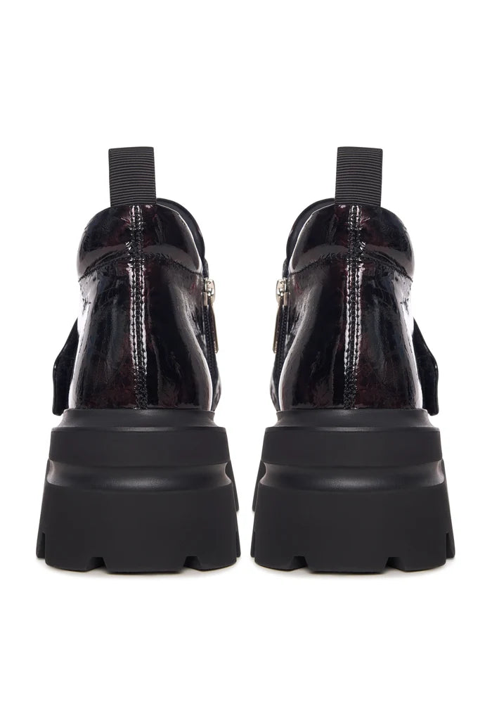 Bold Double Buckle Leather Loafers Geirr - Bordeaux