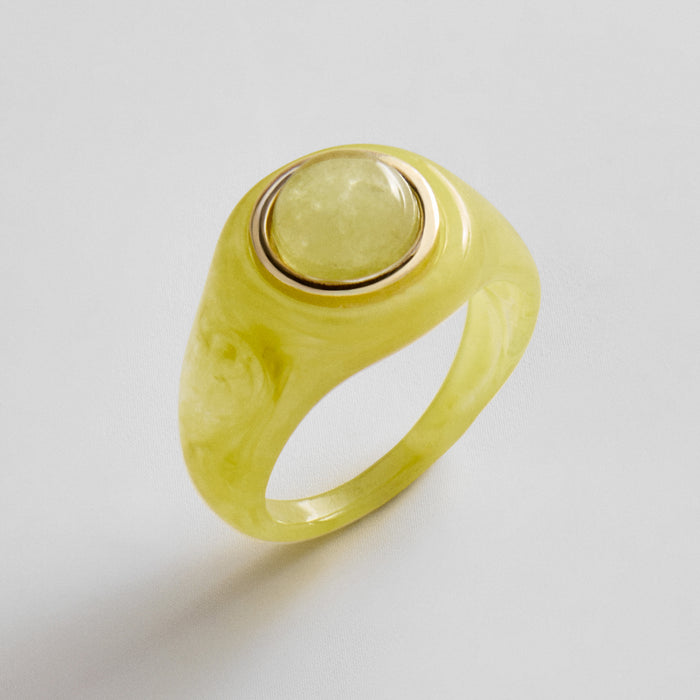 Bold Idea Chunky Statement Ring - Jade/Jade