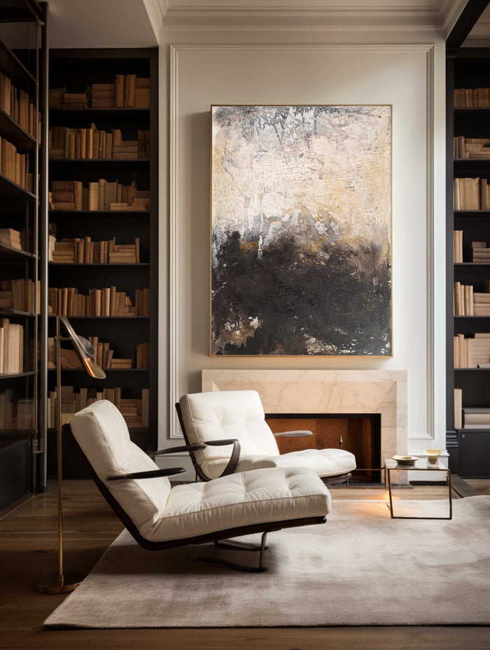 Vertical Gold And Brown Abstract Art Huge Wall Art Oversized Canvas Art