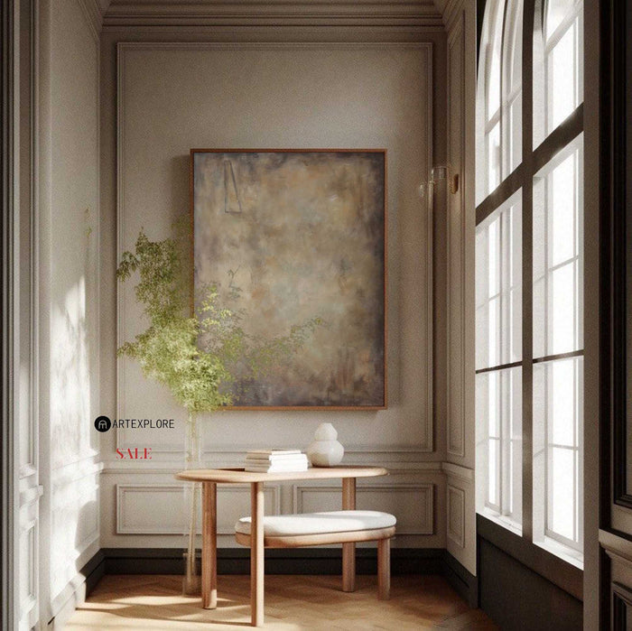 Brown Wabi-sabi Painting Minimalist Painting Brown Abstract Painting Brown Minimalist Abstract Art