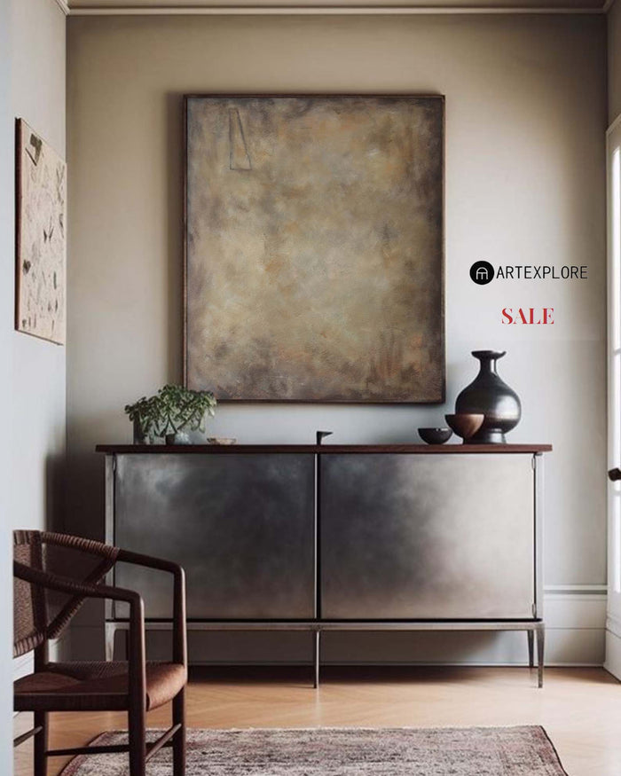 Brown Wabi-sabi Painting Minimalist Painting Brown Abstract Painting Brown Minimalist Abstract Art