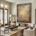 Brown Wabi-Sabi Minimalist Art | Large Vertical Handmade Texture Painting ArtExplore
