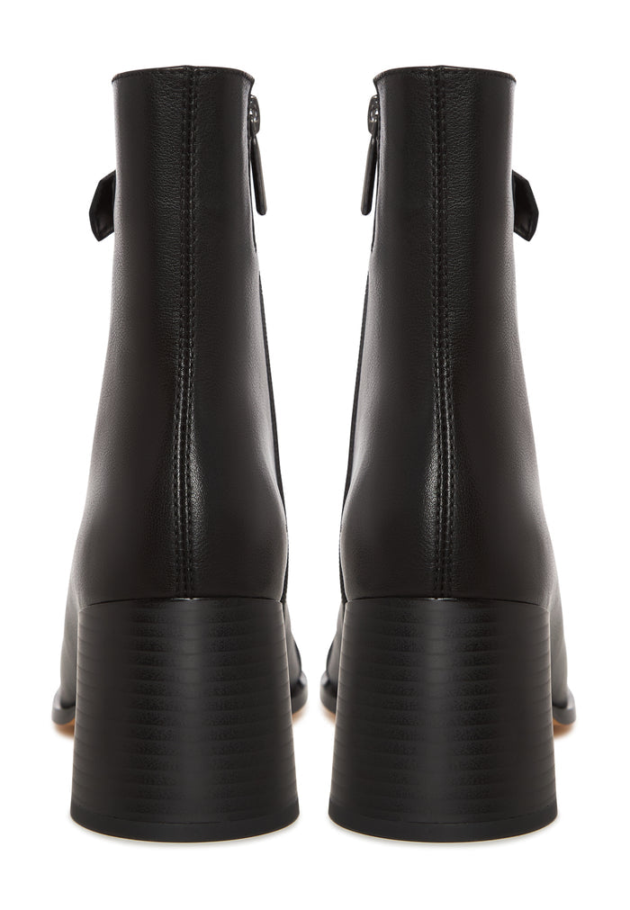 Buckle Strap Mid-Heel Boot
