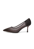 Camille Embellished Satin Pumps - Brown
