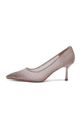 Camille Embellished Satin Pumps - Champagne