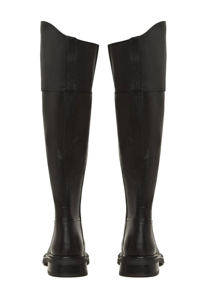 Casual Block Heeled Boots - Black