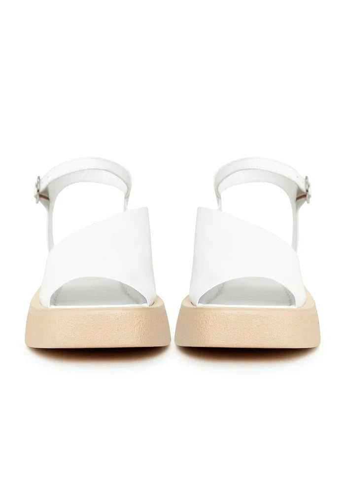 A stylish pair of the best white platform sandals - perfect for a casual day out.
