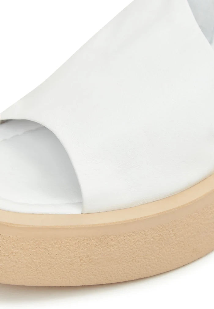 A pair of stylish white platform sandals, perfect for a casual yet chic look. These are the best white casual platform sandals for any outfit.